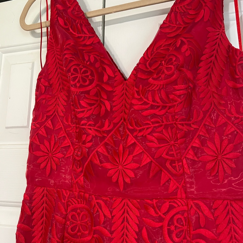 Finders red embroidered dress